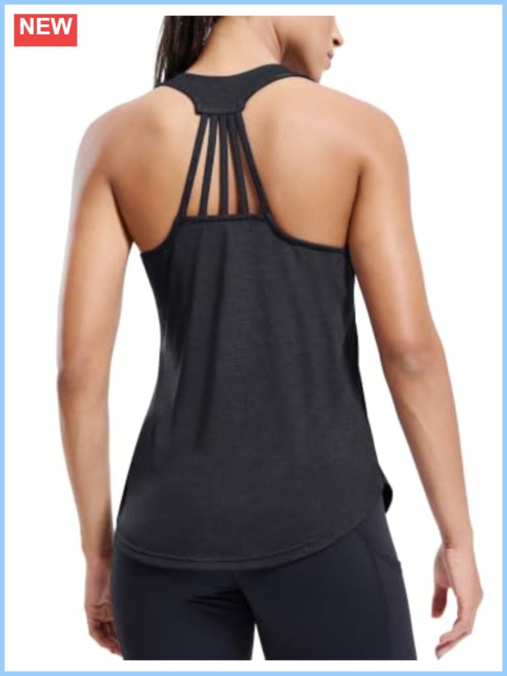 Workout Racerback Tank Top Sleeveless Running Shirt Polyester Spandex